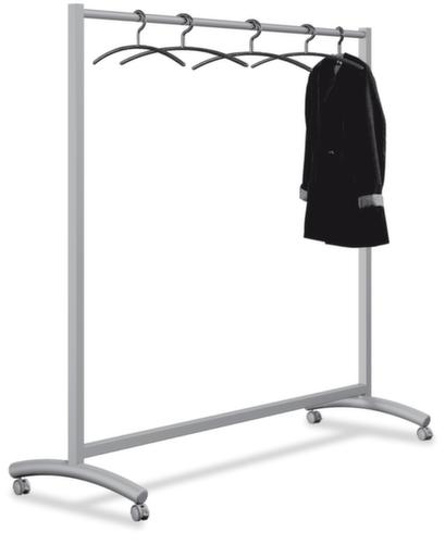 Portant de vestiaire juxtaposable roulant Event, RAL9006 aluminium blanc  L