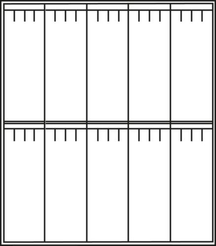 C+P Armoire vestiaire à deux niveaux Evolo gris clair avec banc intégré + 5x2 compartiments + portes déco  L