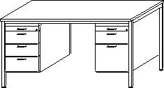 Gera Bureau Pro avec caisson suspendu  L