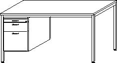 Gera Bureau Pro avec caisson suspendu  L