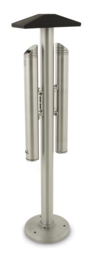 Colonne de cendrier double en aluminium avec toit