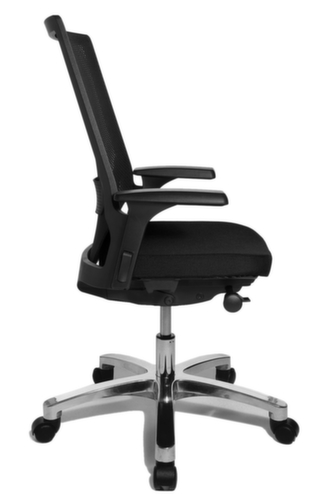 Topstar Siège de bureau pivotant Autosynchro SY avec accoudoirs, dossier maille avec support, noir  L