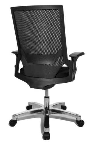 Topstar Siège de bureau pivotant Autosynchro SY avec accoudoirs, dossier maille avec support, noir  L