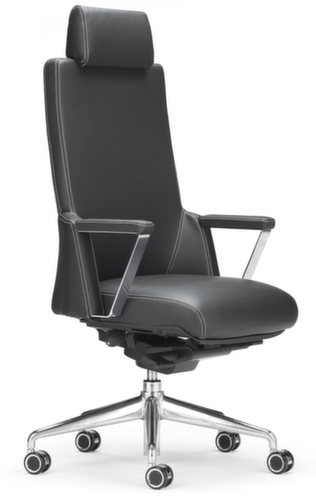 ROVO-CHAIR Fauteuil de direction ROVO XZ 7030 A 7-03 avec appui-tête, revêtement cuir nappa, noir  L