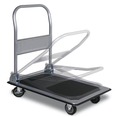 Chariot avec barre de poussée pliable avec revêtement antidérapant, force 300 kg, caoutchouc plein bandage