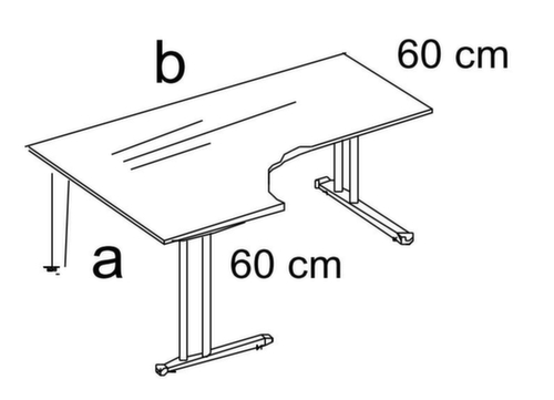 Nowy Styl Bureau à retour à hauteur réglable E10 avec piètement en C  L