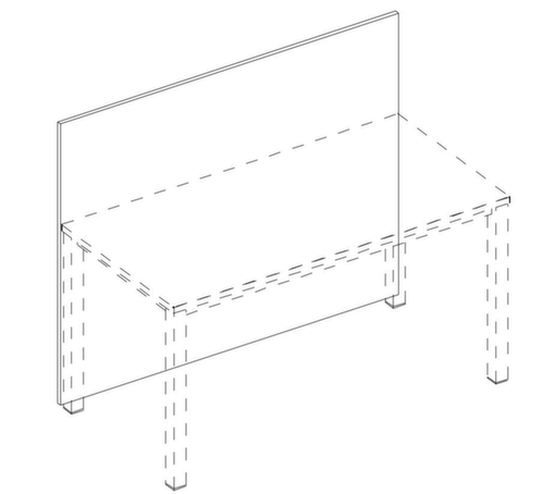 Nowy Styl Couverture de comptoir E10 pour table de bureau, largeur 1400 mm  L