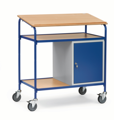 fetra Bureau mobile avec armoire, RAL7035 gris clair/RAL5007 bleu brillant  L