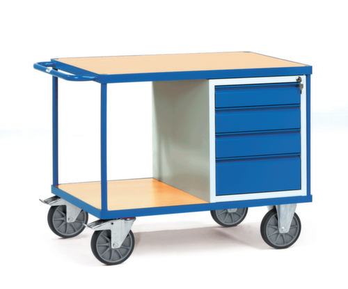 fetra Chariot bloc-coffre avec tiroir, force 600 kg, plateau longueur x largeur 1050 x 700 mm  L