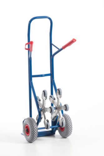 Rollcart Diable pour escaliers 5 étoiles, force 150 kg, largeur de pelle 300 mm, bandage air  L