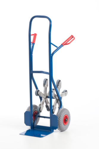 Rollcart Diable pour escaliers 5 étoiles, force 150 kg, largeur de pelle 300 mm, bandage air  L