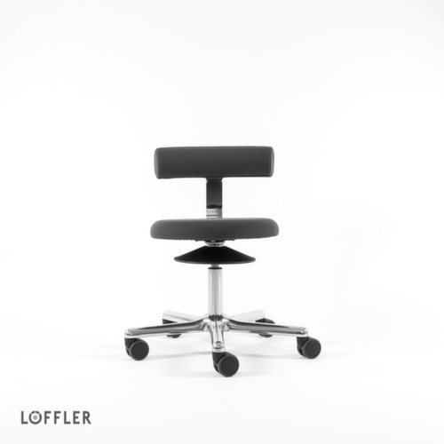 Löffler Tabouret Aogo, assise gris, roulettes