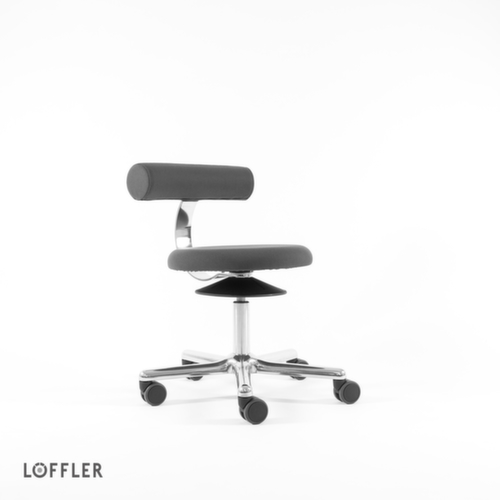 Löffler Tabouret Aogo, assise gris, roulettes  L