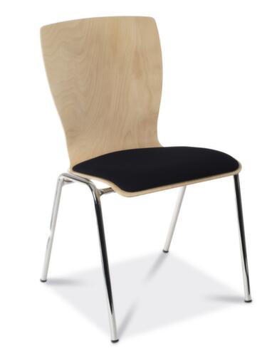 Chaise coque en bois avec piètement 4 pieds chromé  L