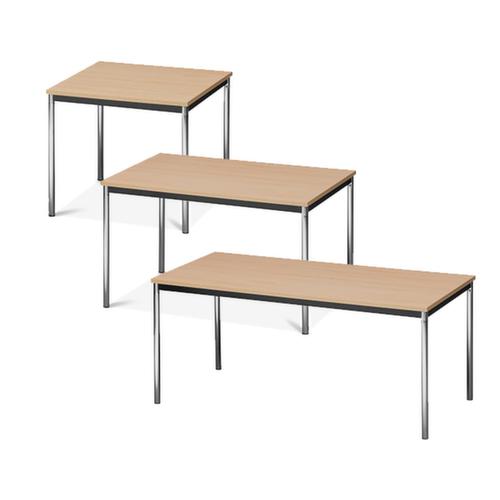 Table polyvalente tube rond avec piètement 4 pieds