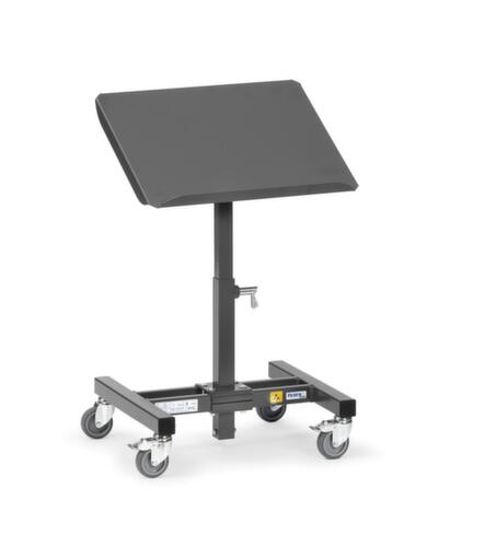 fetra Servante d'atelier ESD avec plateforme inclinable, force 150 kg, hauteur 755 - 1105 mm  L