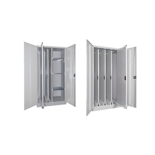 PAVOY Armoire verticale gris clair avec équipements pratiques