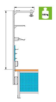 Montant pour rehausses d'établi  L