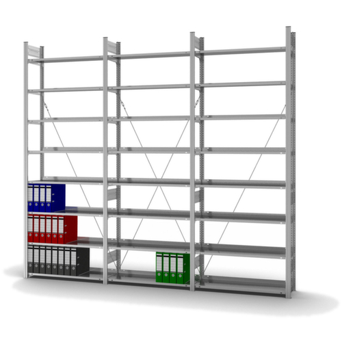 hofe Rayonnage sans boulons pour classeurs élément suivant, 8 tablettes, avec revêtement en zinc anti-corrosion  L