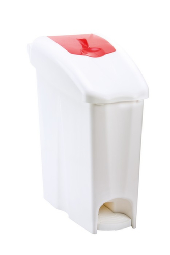 poubelle à pédale pour les produits d’hygiène féminine, 18 l, blanc  L