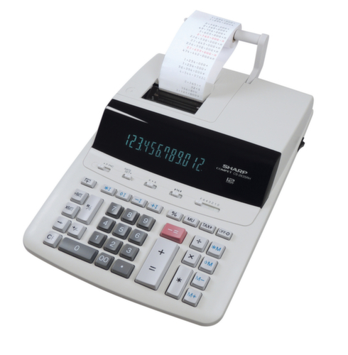 Sharp calculatrice de bureau CS-2635RH GY SE avec imprimante, affichage 12  L