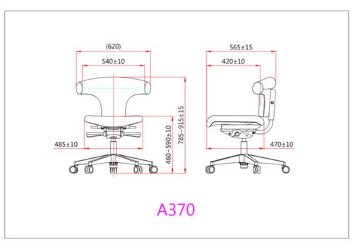 siège d’atelier pivotant A370 de forme triangulaire  L