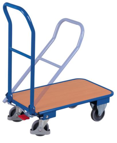 VARIOfit Chariot avec barre de poussée pliable avec plateforme en bois  L