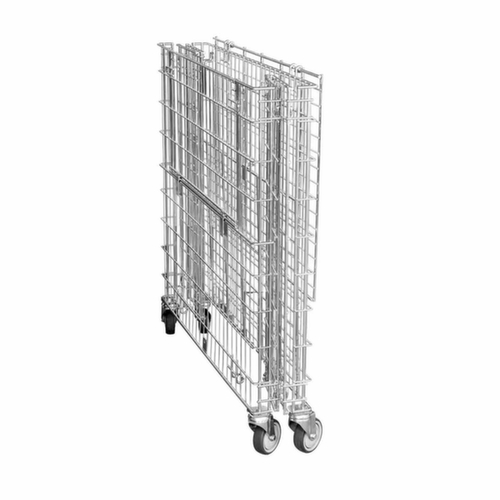 Chariot à billes pliantes avec volet de chargement latéral, force 150 kg  L