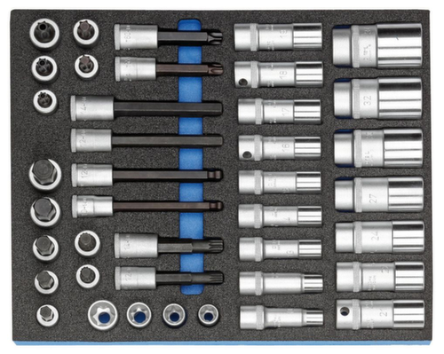 GEDORE 2005 CT2-D 19L Assortiment de douilles 1/2" en module Check-Tool  L