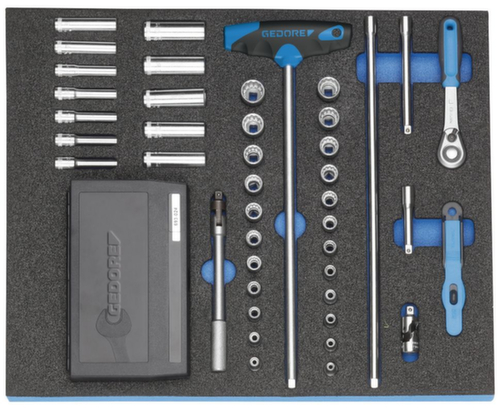 GEDORE 2005 CT2-D 20 Assortiment de douilles 1/4" dans le module Check-Tool  L