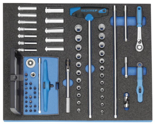 GEDORE 2005 CT2-D 20 Assortiment de douilles 1/4" dans le module Check-Tool