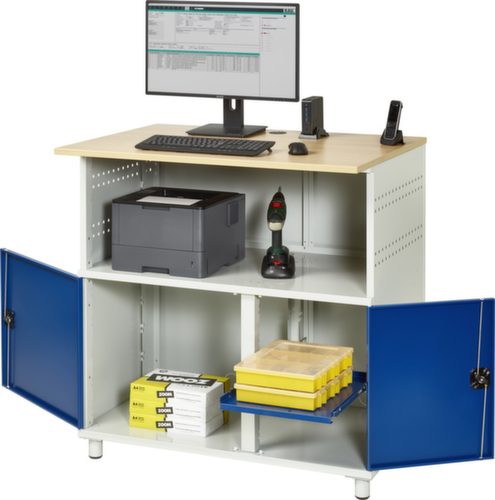 RAU Bureau informatique 1023, RAL7035 gris clair/RAL5010 bleu gentiane  L