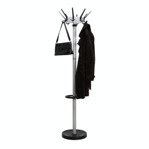 MAUL Porte-manteau MAULcaligo, avec 16/8/8 crochets, RAL 9004 noir de sécurité / similaire à RAL 9006 aluminium blanc  L