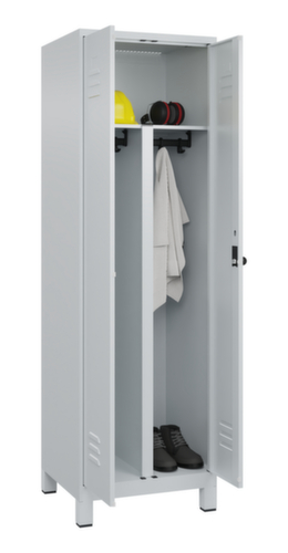 C+P Armoire vestiaire pour EPI Classic Plus pour une séparation en noir et blanc, largeur de compartiment 300 mm  L