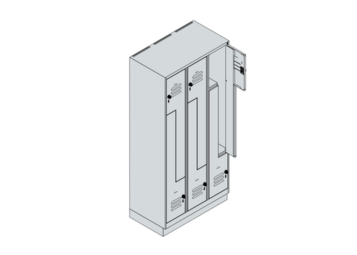 C+P Armoire vestiaire Z Classic Plus, largeur de compartiment 150/300 mm  L