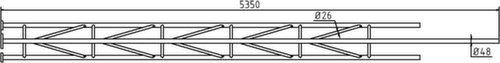 Schake Mât tubulaire en treillis, hauteur 5350 mm  L