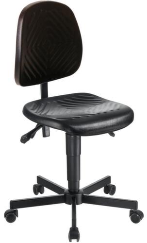 meychair Siège d'atelier pivotant Workster Basic W1 avec assise inclinable, assise mousse PU noir, avec 5 roulettes pivotantes  L