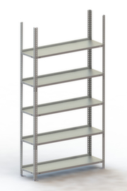 META Etagère à visser, 5 tablettes, avec revêtement en zinc anti-corrosion