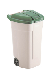 Rubbermaid Poubelle pour matières recyclables, 100 l, beige, couvercle vert