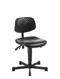 meychair Siège d'atelier Workster Komplex avec assise inclinable, assise mousse PU noir, avec patins en plastique