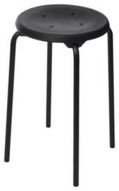 Tabouret empilable, assise noir