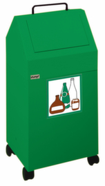 stumpf Conteneur de matériaux recyclables ignifugés, 45 l, RAL6024 vert signalisation, couvercle RAL6024 vert signalisation