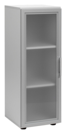 Gera Armoire à portes vitrées Milano, 3 hauteurs des classeurs, corps RAL7035 gris clair