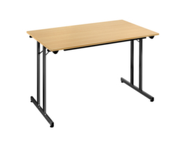 Table pliante polyvalente gerbable, largeur x profondeur 1200 x 600 mm, panneau hêtre