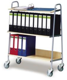 Chariot pour classeurs pour 20 classeurs, force 120 kg, 3 plateaux