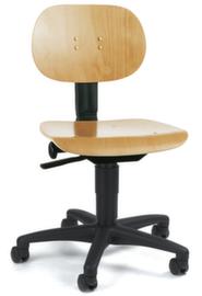 Topstar Siège d'atelier, assise hêtre nature, avec roulettes