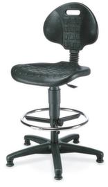 Topstar Siège d'atelier, assise mousse PU noir, avec patins