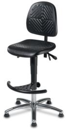 meychair Siège d'atelier pivotant Workster Allround, assise mousse PU noir, avec patins en plastique