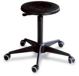 Tabouret pivotant ESD antistatique, assise noir, roulettes