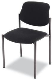 Nowy Styl Siège visiteur gerbable 6 fois Style avec capitonnages, assise tissu (100 % fibres synthétiques), noir